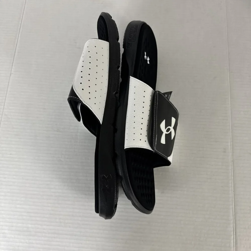 Under Armour Men's US 17 Ignite Pro Slide Sandals‎ White/Black NWOB 9428